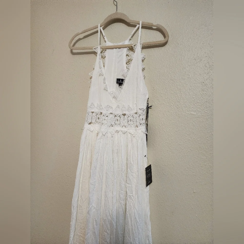 Lulus This is Love White Lace Maxi Dress S Wedding Vacation Resortwear Beach - Picture 7 of 10